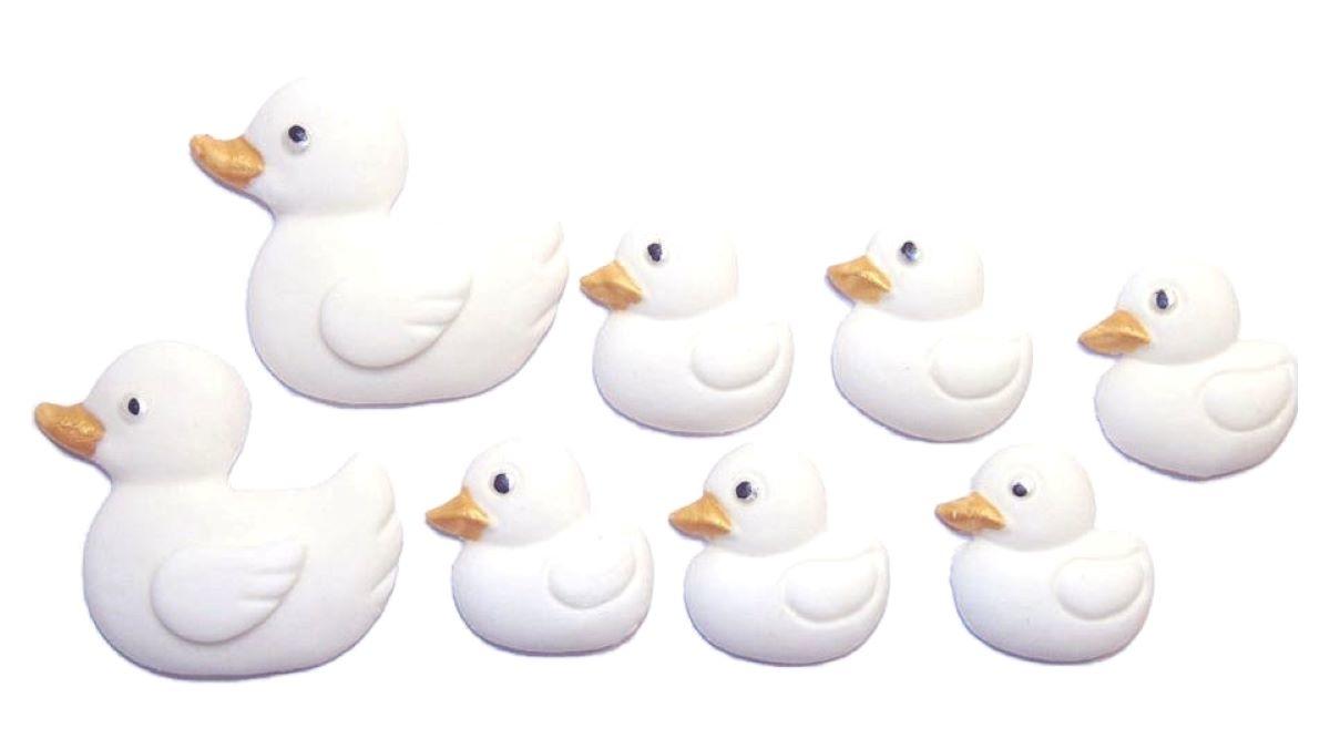 Set white Ducks Baby shower Christening Vegan Cupcake Cake Decorations