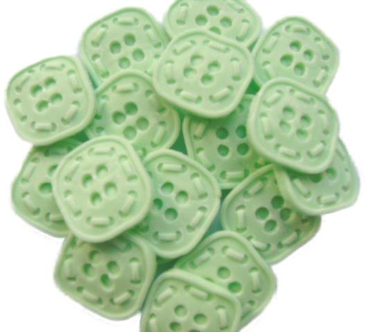 Green Vegan Cupcake & Cake Toppers 18 Square Shaped Buttons