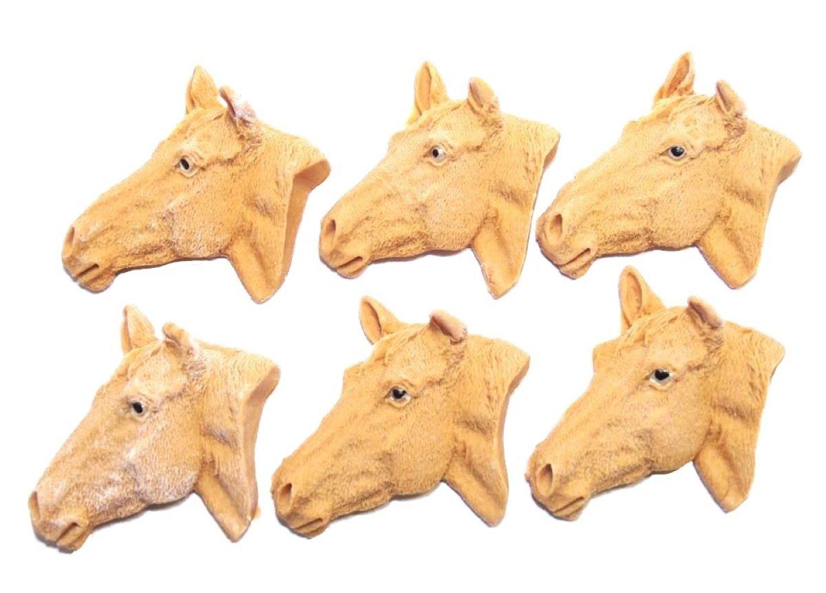 Brown Horse Heads Vegan Birthday Cupcake Toppers Cake Decorations
