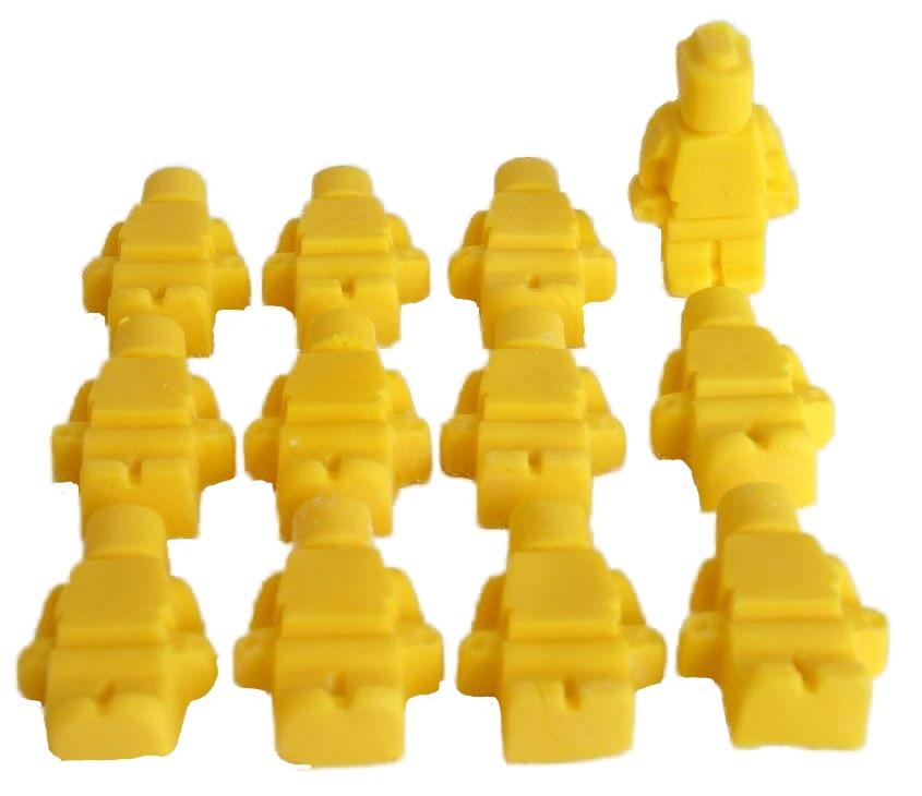 12 Yellow Brick Men Edible Boy Girls Vegan Birthday Cake Toppers