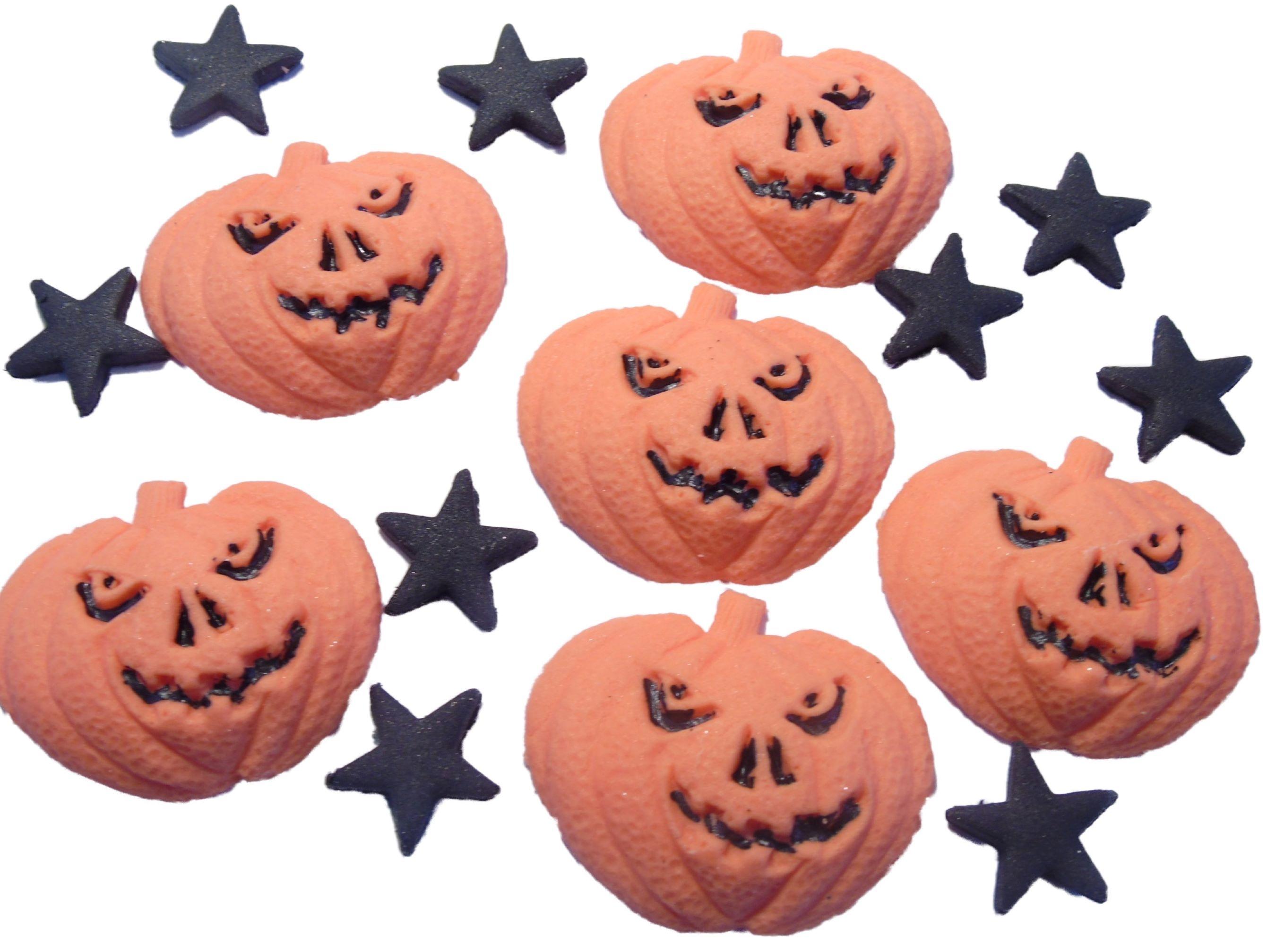 Halloween Pumpkins Trick or Treat Vegan Cupcake Toppers