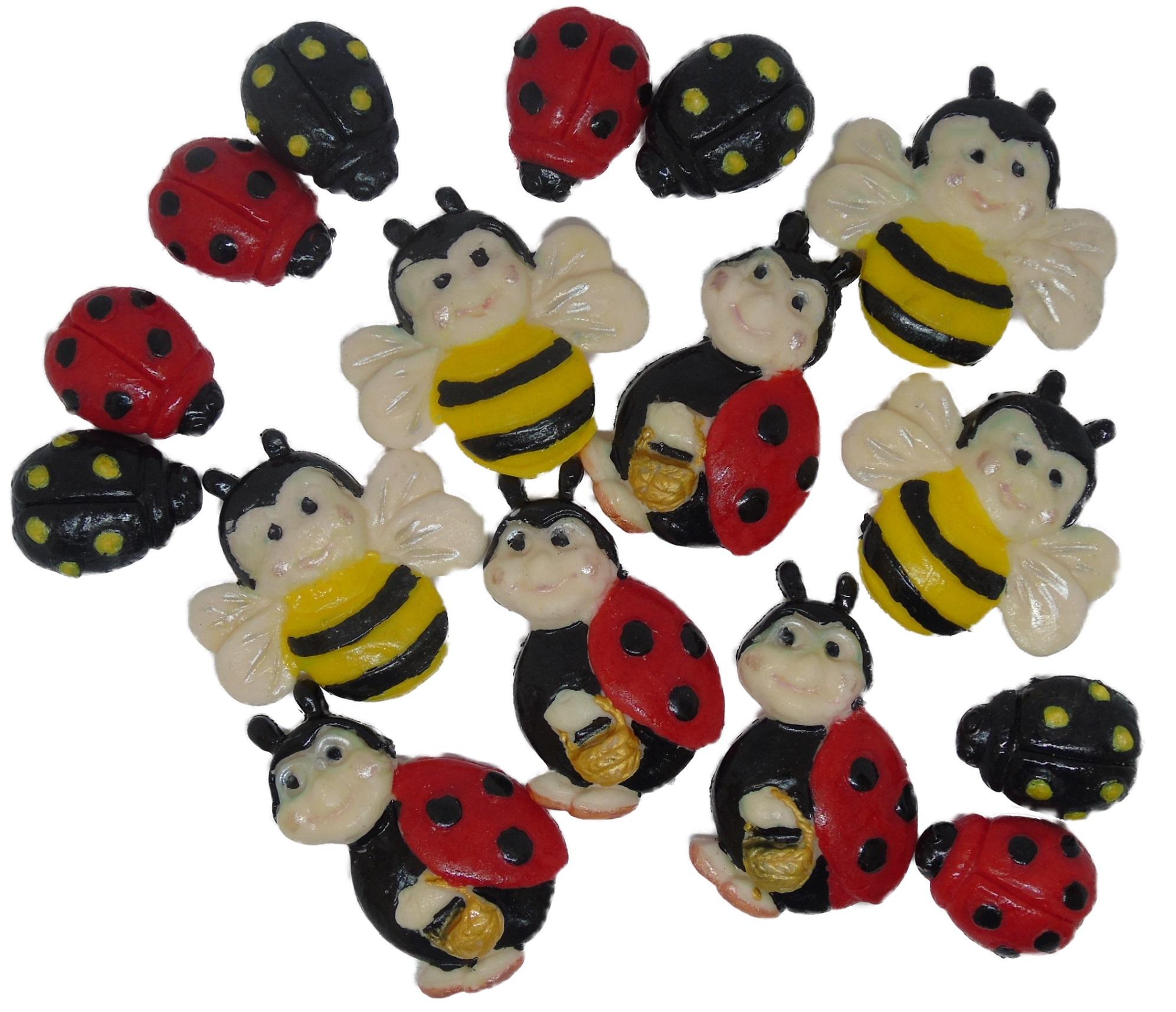 Ladybirds Bees Vegan Dairy & Gluten Free Cupcake Toppers Cake Decorations
