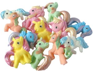 Little Coloured Painted Ponies Birthday Celebration Vegan Cupcake Toppers