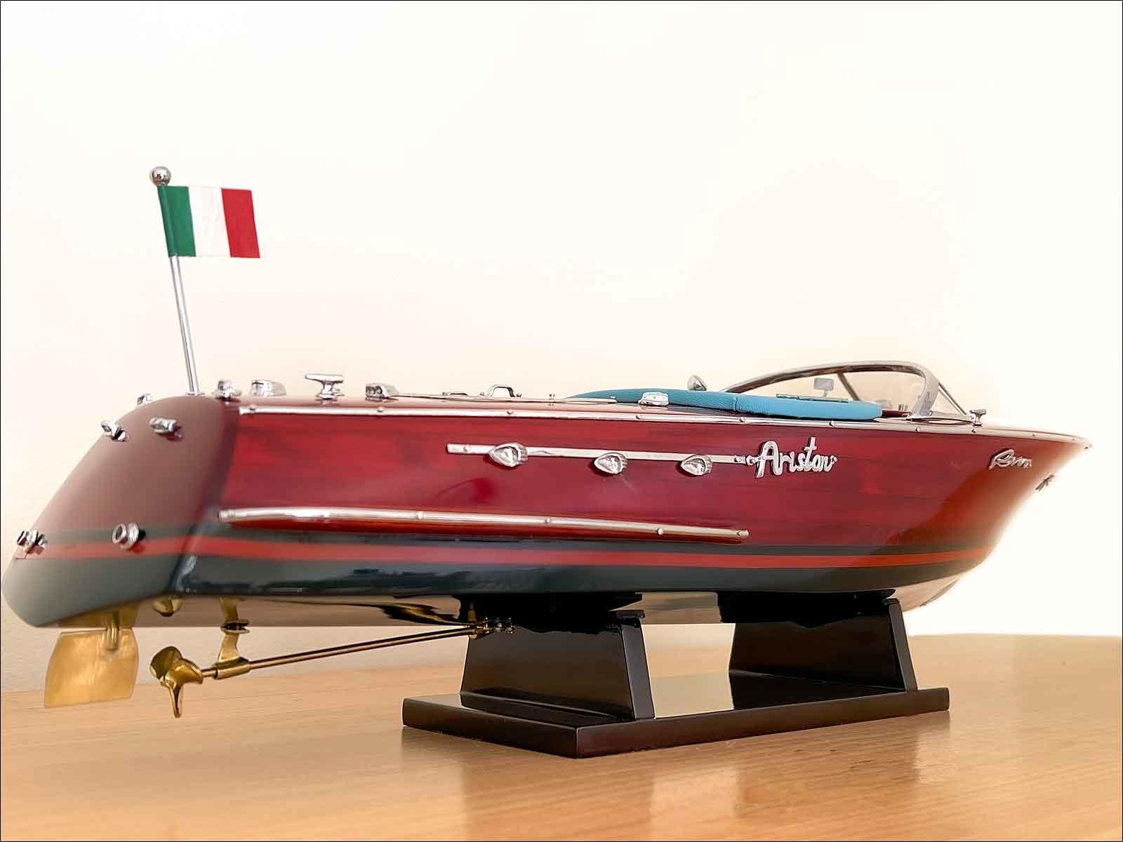 wooden Riva Ariston model yacht
