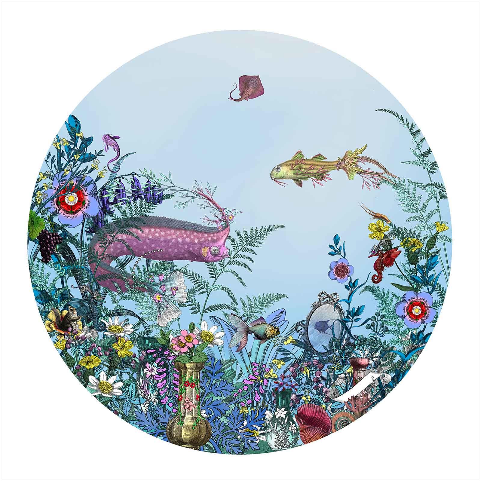A limited edition art print of a pink swimming fish will bring life to your wall.