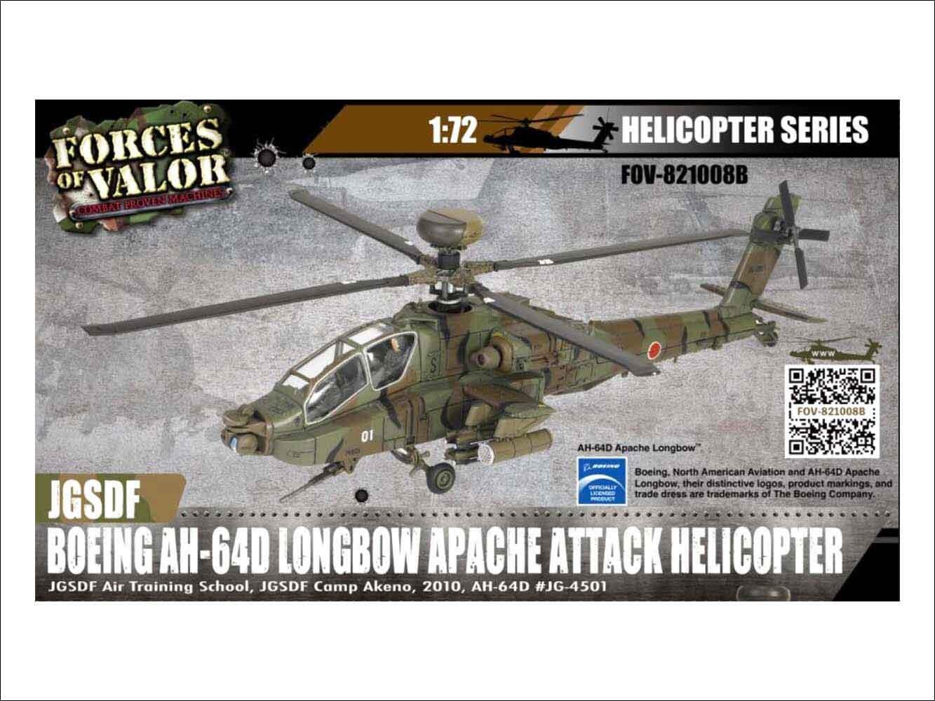 Boeing AH-64D Japanese Air Force Longbow Apache Helicopter Model 1:72 ...