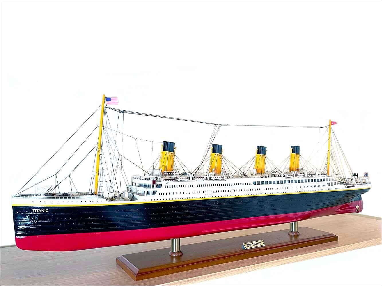 Wooden Titanic model for display
