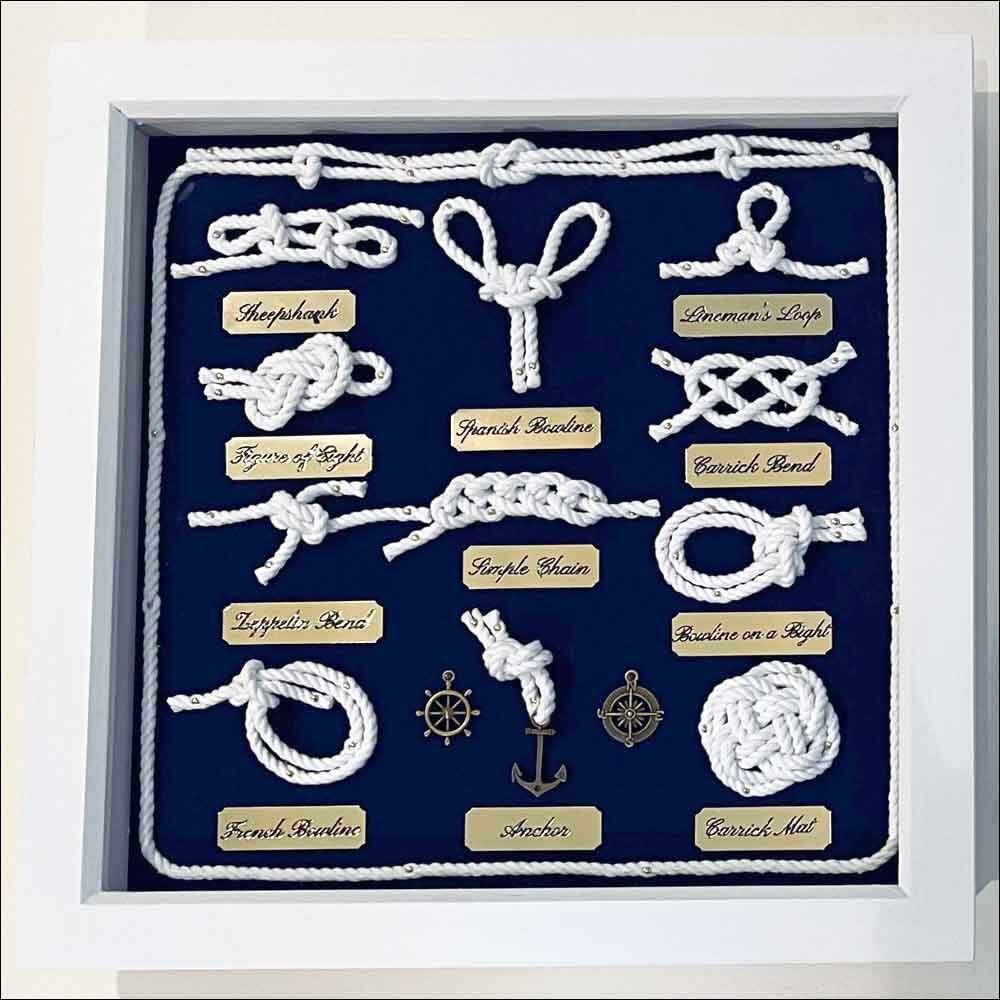 Seamanship Knots in a Display Box to Hang on the Wall