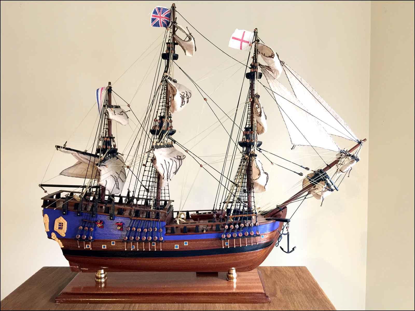 completed model of Cook's Endeavour