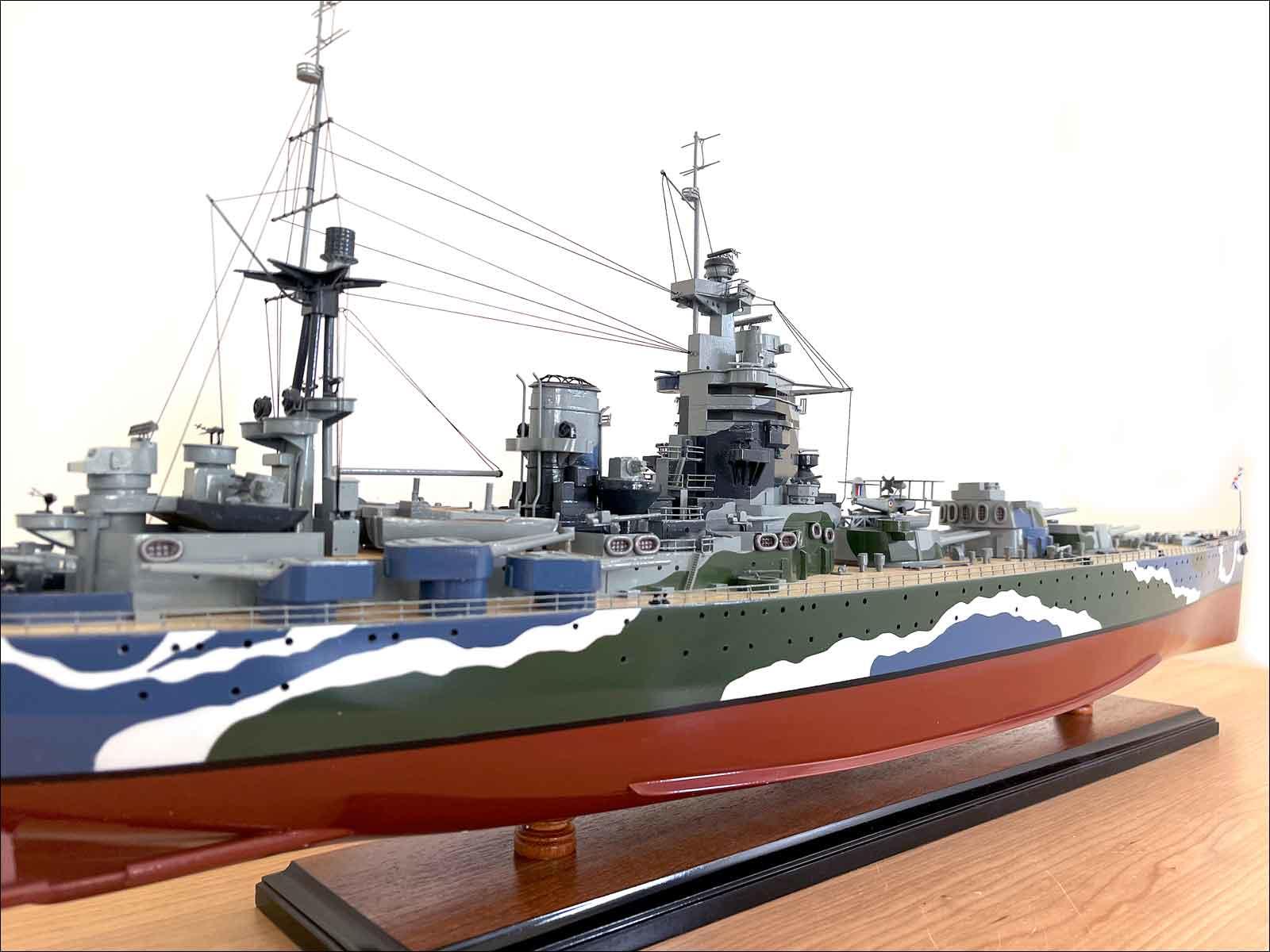 historic WW2 British battleship HMS Rodney model