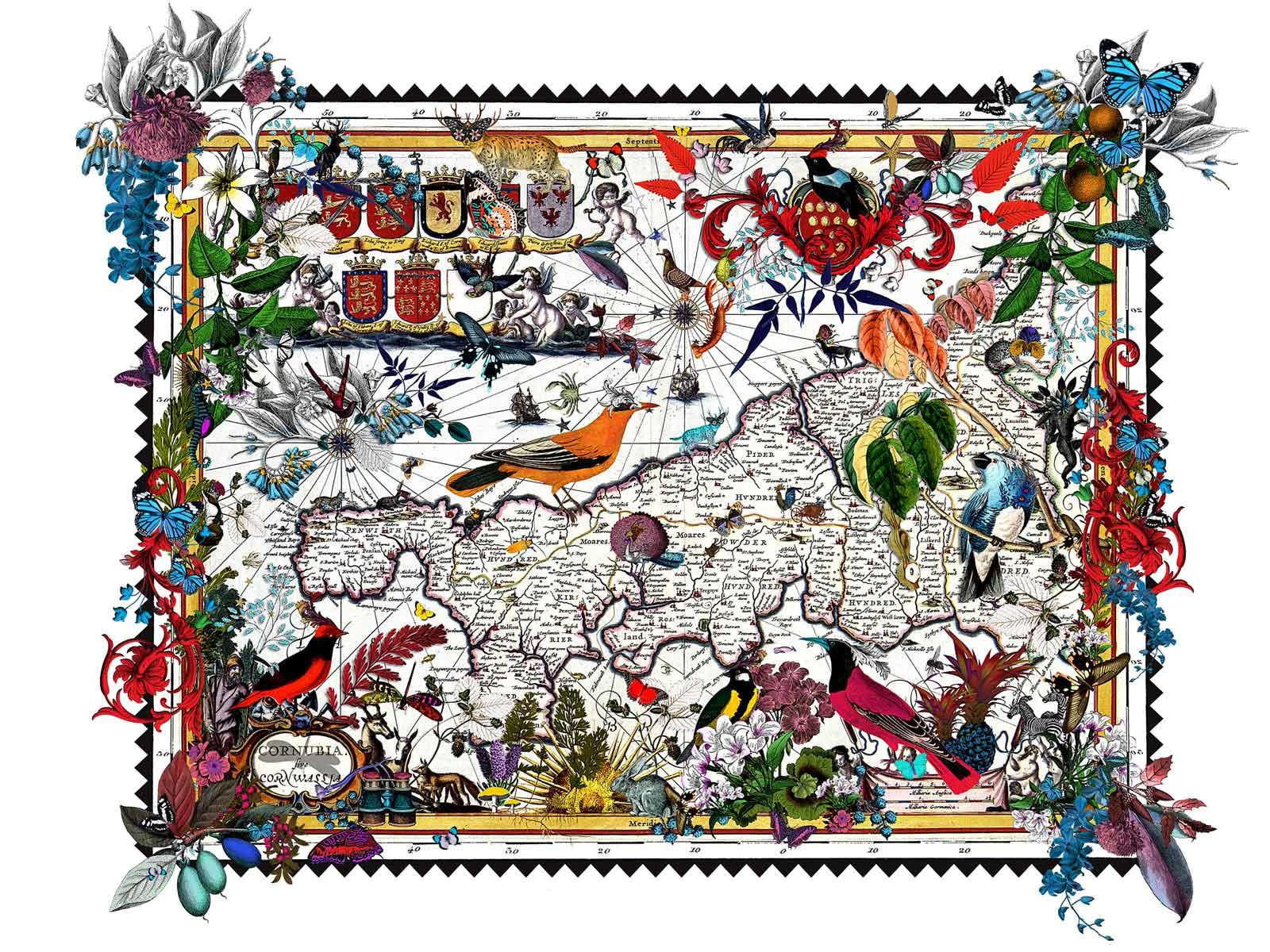 map of Cornwall art print