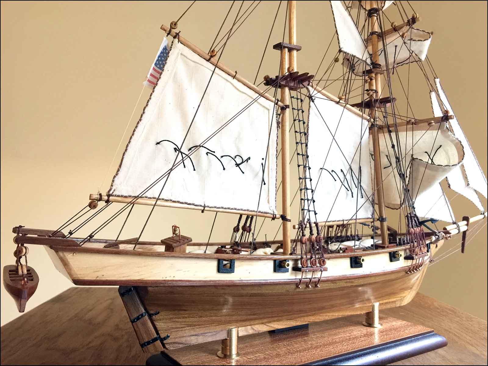 wooden schooner model