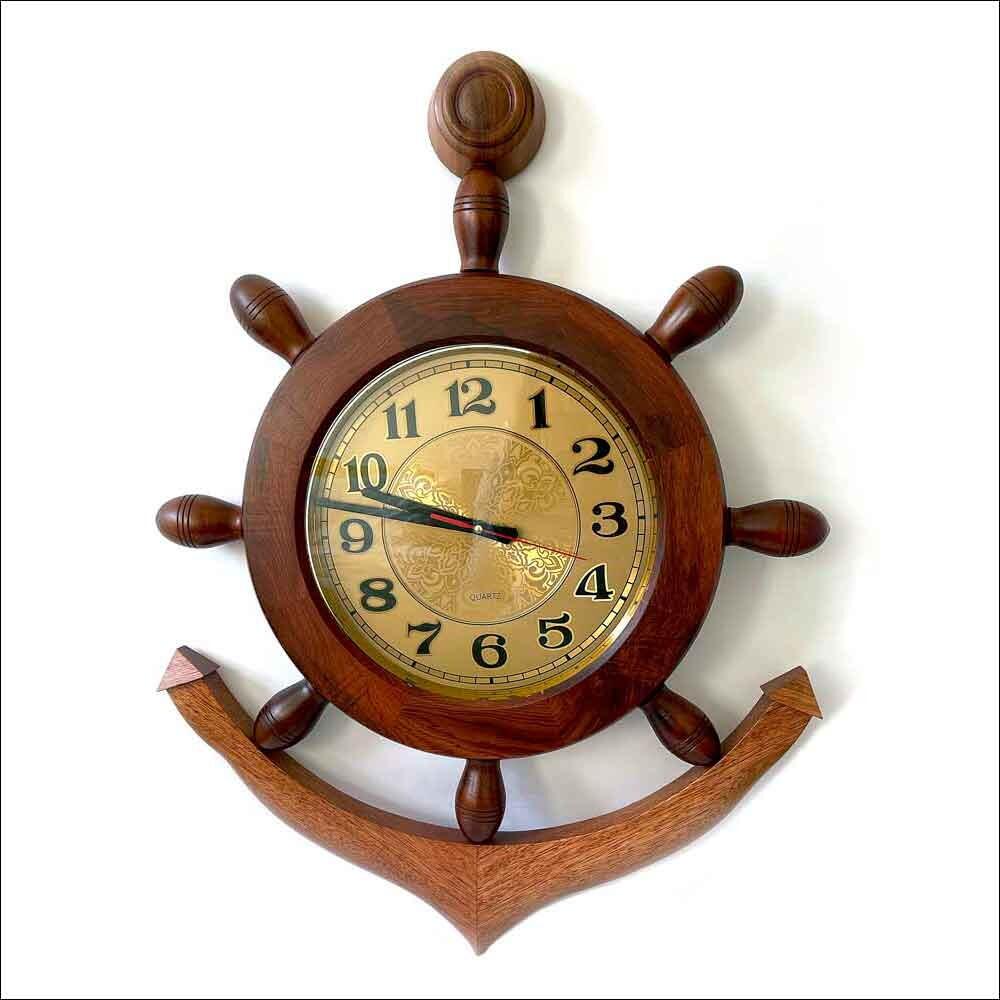 Giant wooden anchor with clock