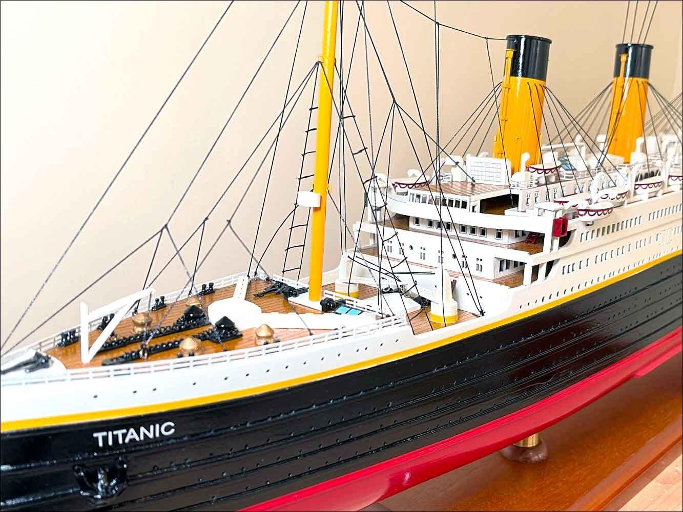 Titanic display model made of wood
