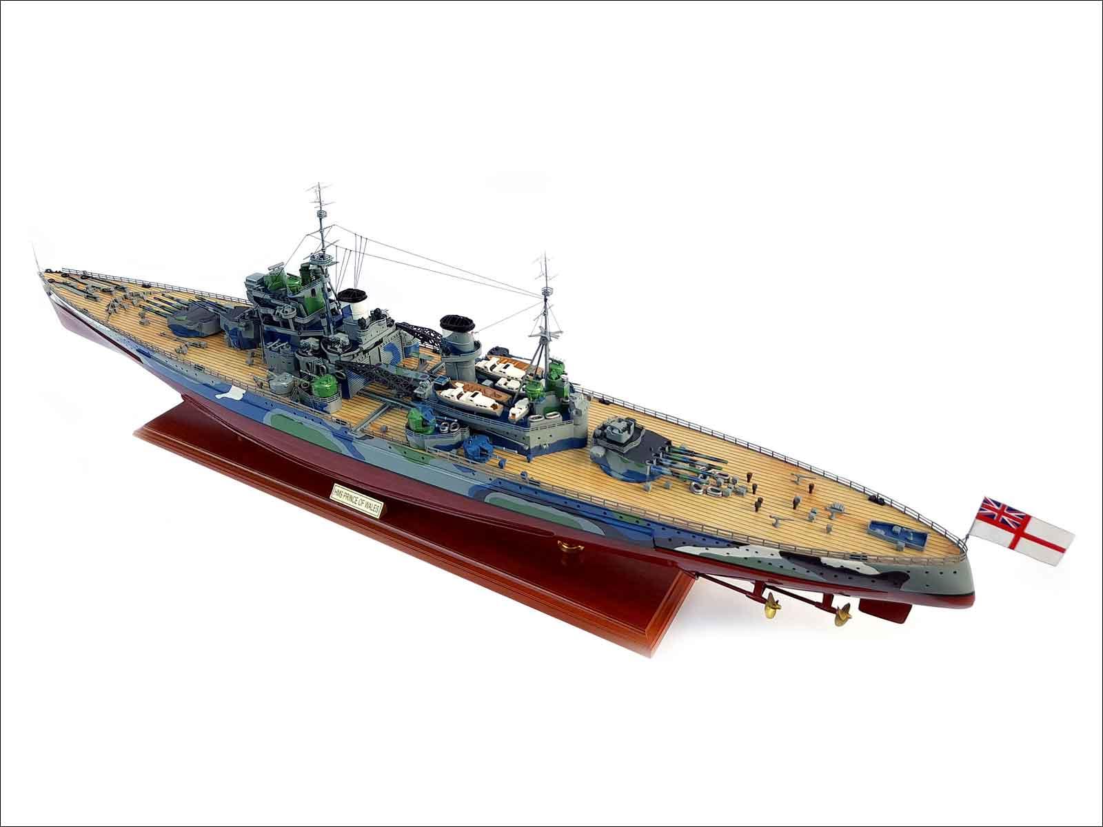Fully built battleship model for display