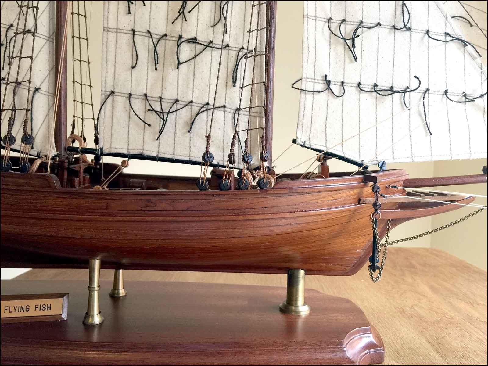 fully assembled Flying Fish schooner model
