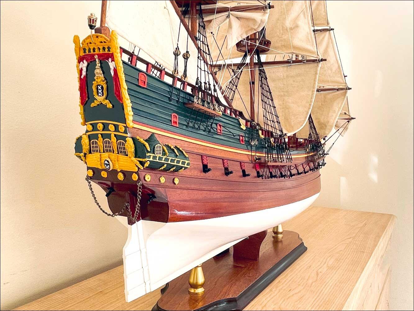 Intricately detailed and hand-painted Batavia ship replica