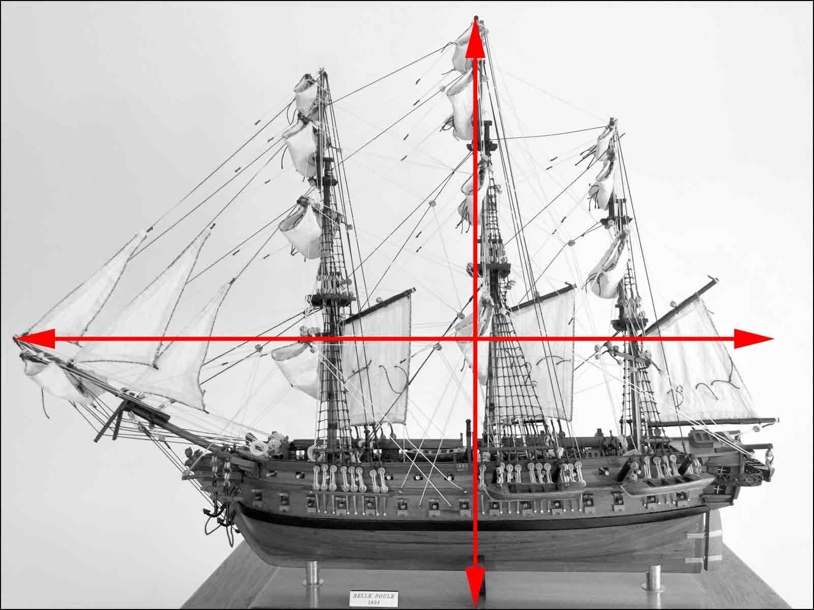 medium scale Belle Poule ship model