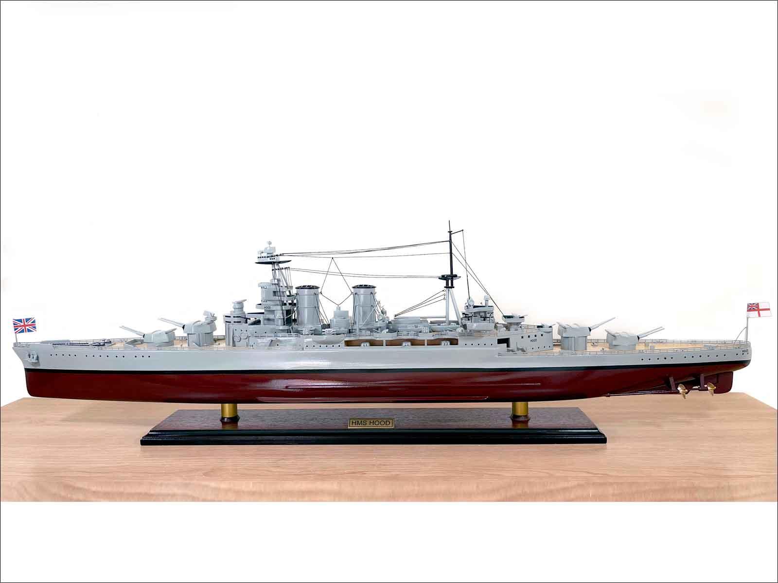 HMS Hood battleship model