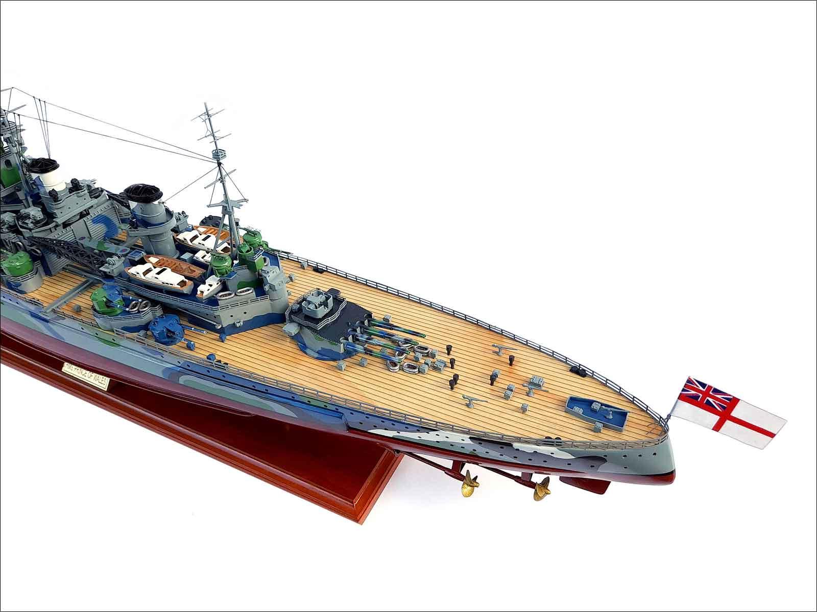 assembled HMS Prince of Wales WW2 battleship model