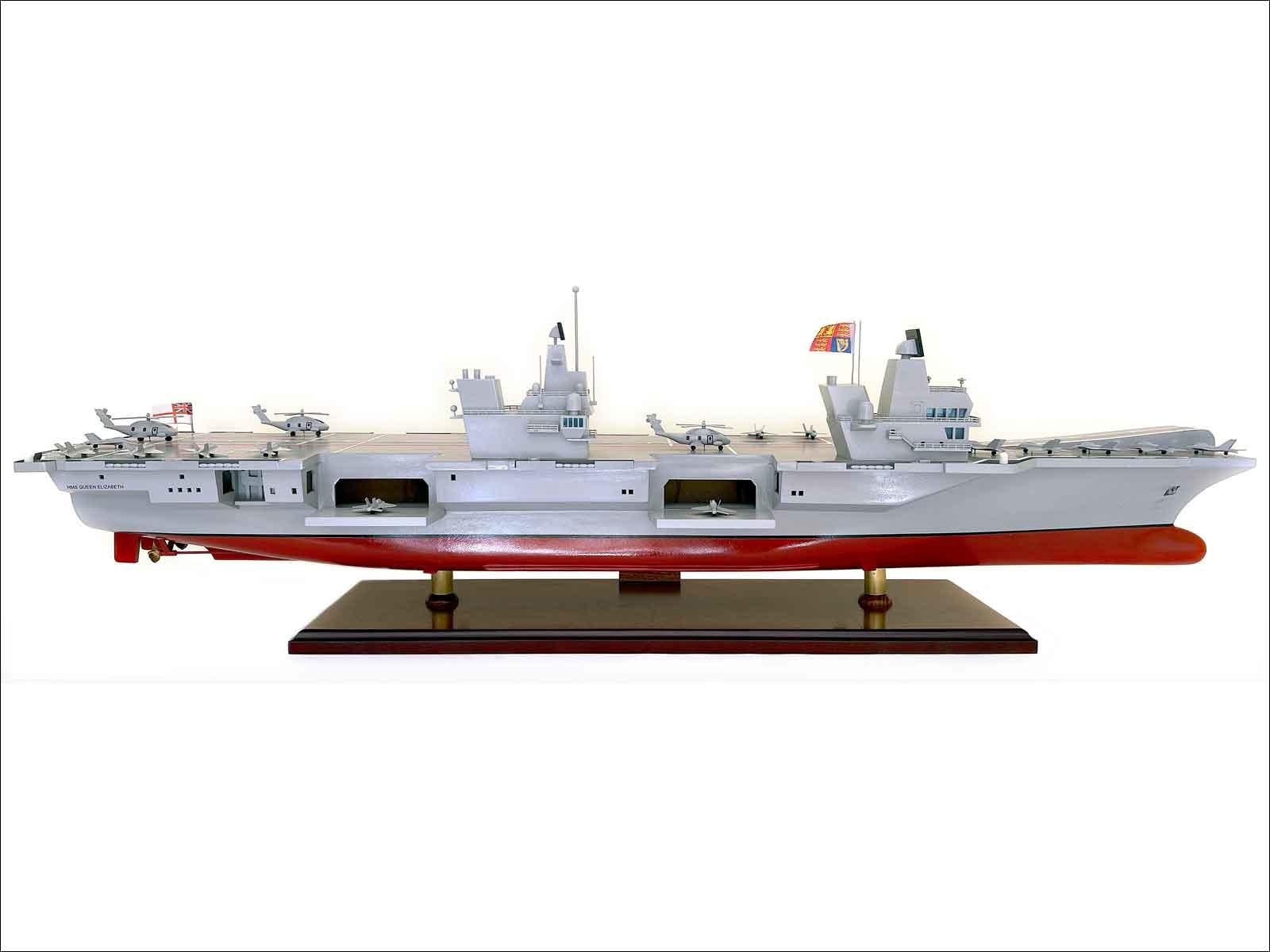 handcrafted HMS Queen Elizabeth aircraft carrier model