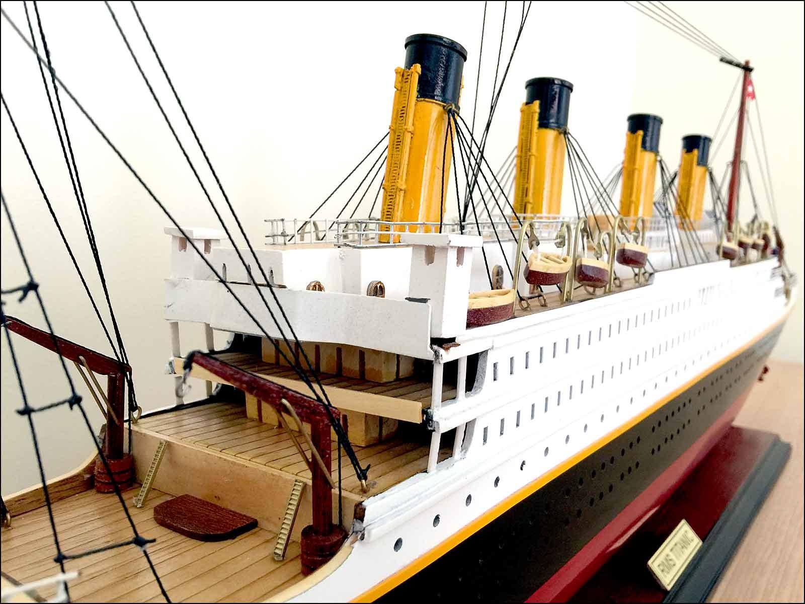 wooden Titanic model ship