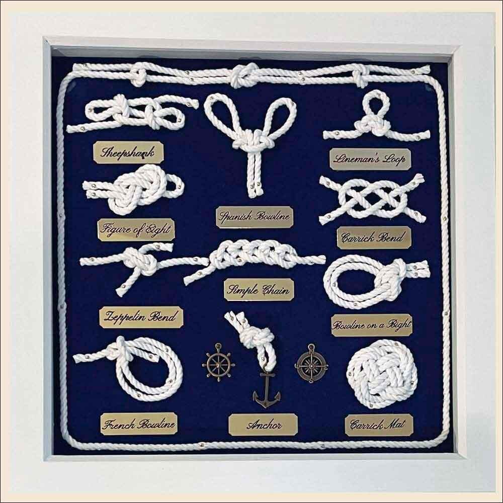 Seamanship Knots in a Display Box to Hang on the Wall