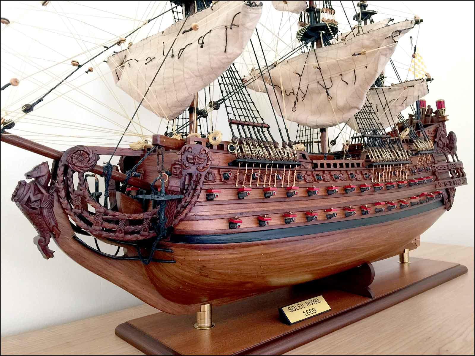 statek drewniany model Le Soleil Royal