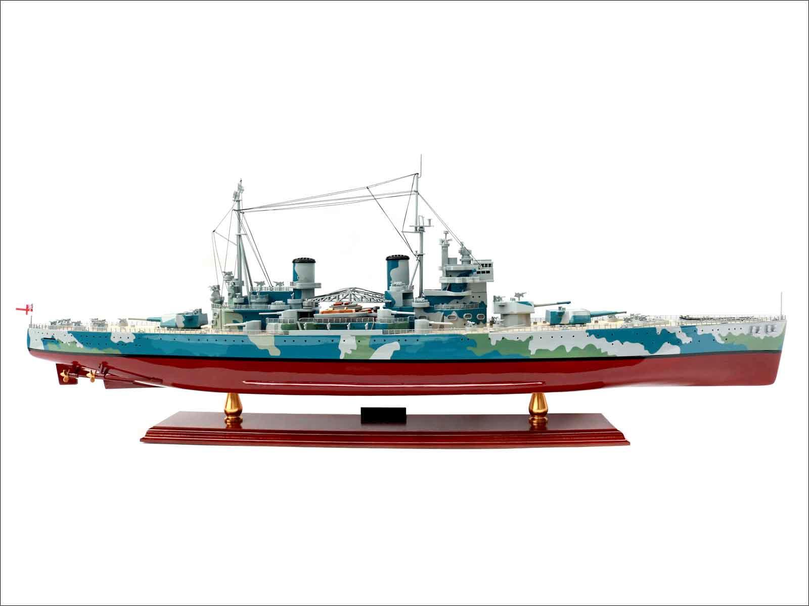 Fully built battleship model for display