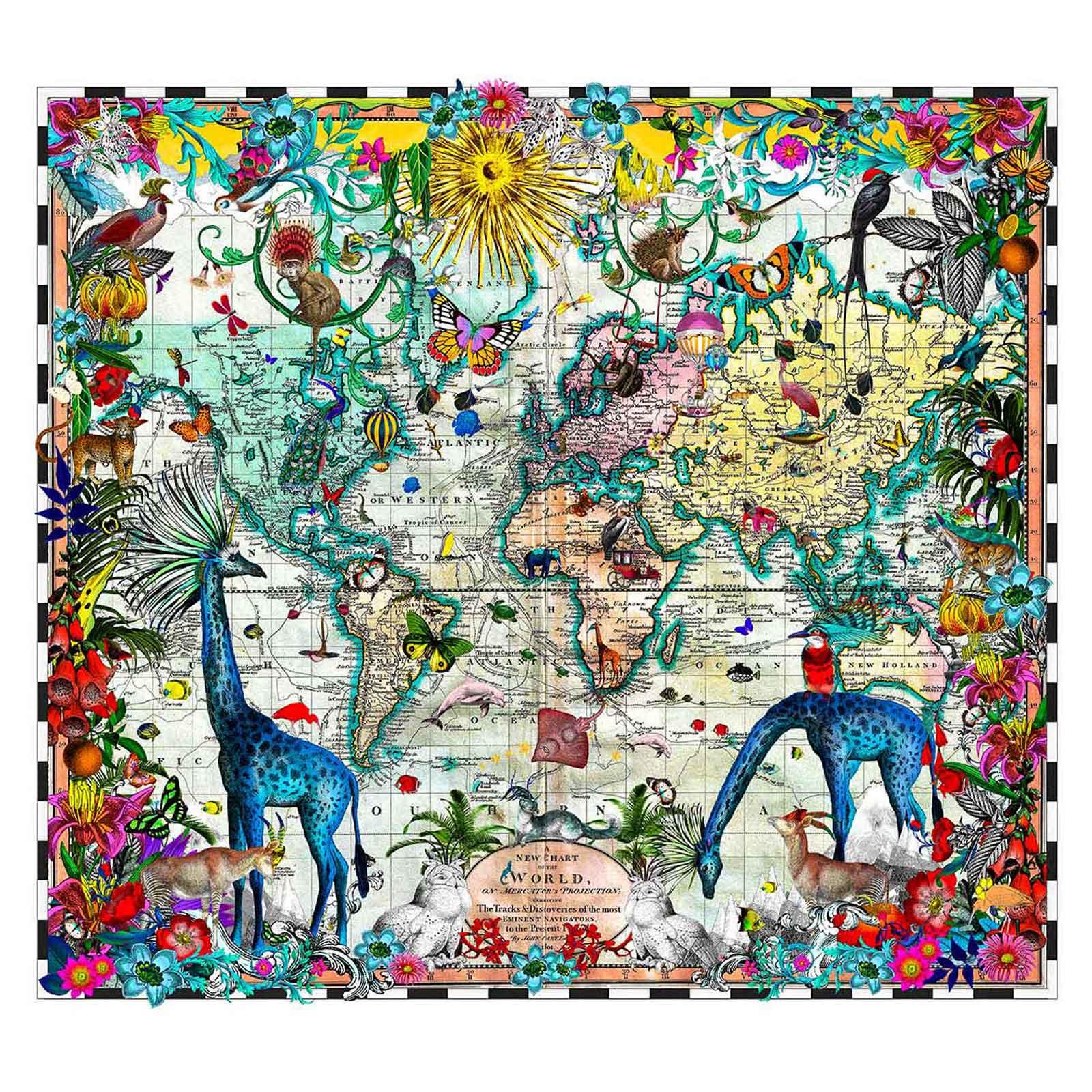 map of the world art print for your home decoration