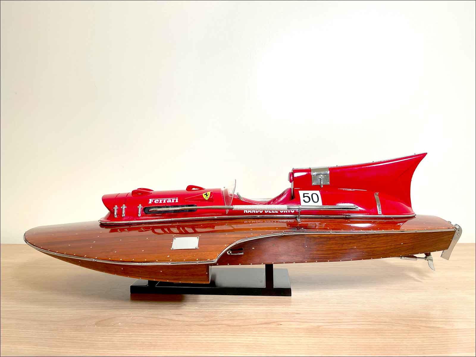 completed hydroplane model boat