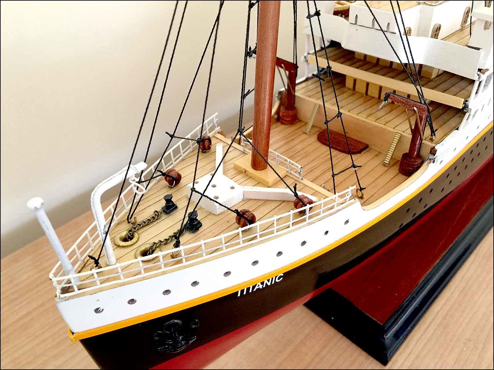 wooden Titanic model ship