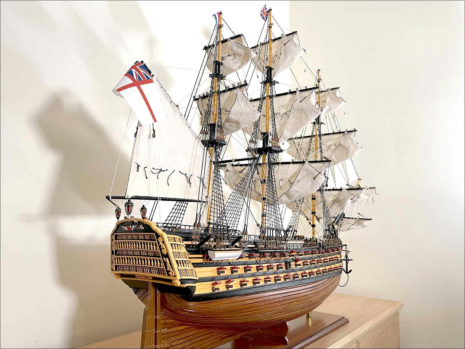 large wooden ship model of HMS Victory