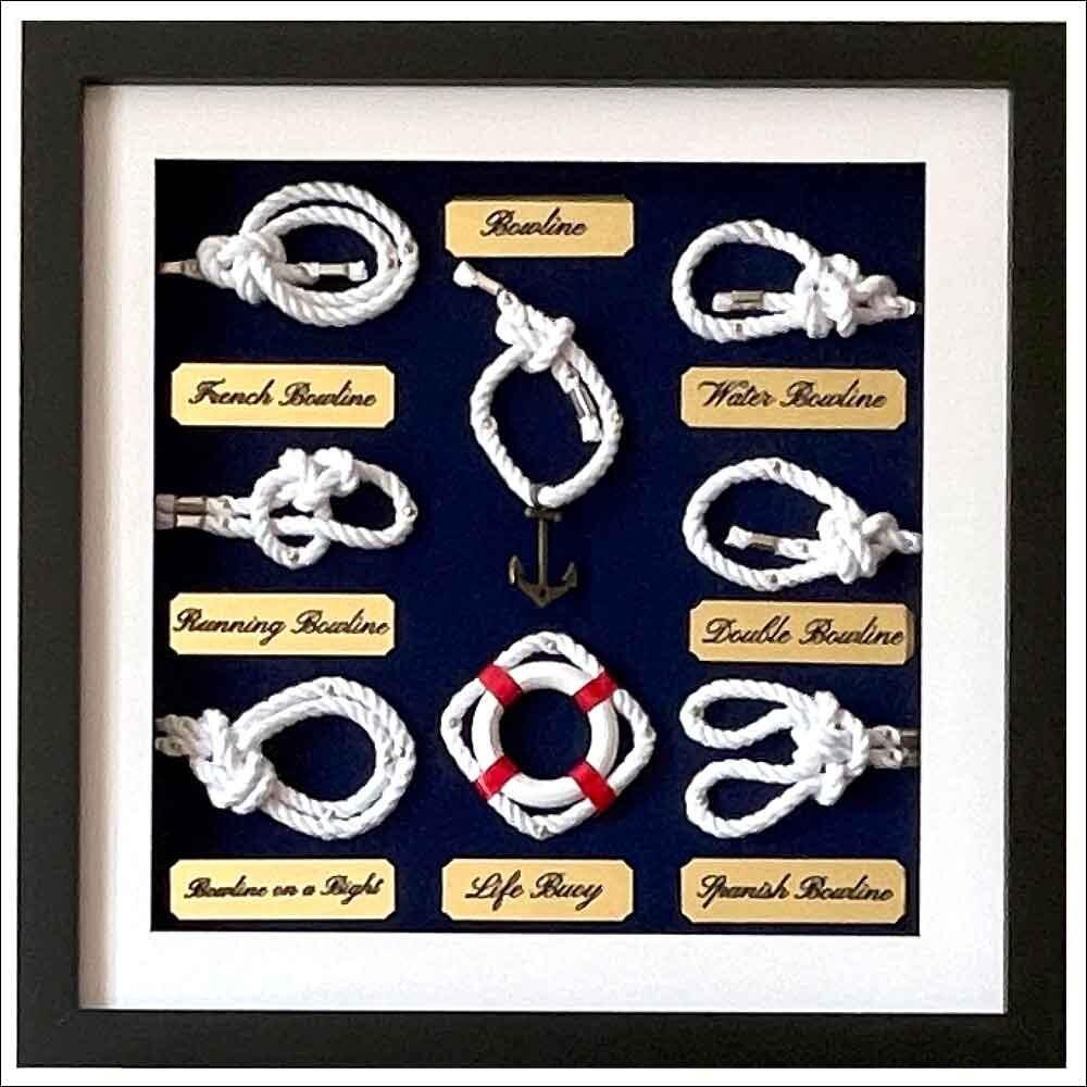 Sailing knots display to hang on the wall