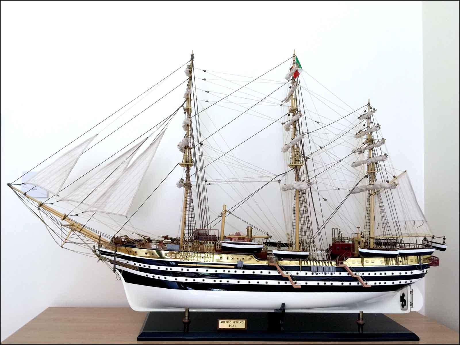 huge ship model of amerigo vespucci