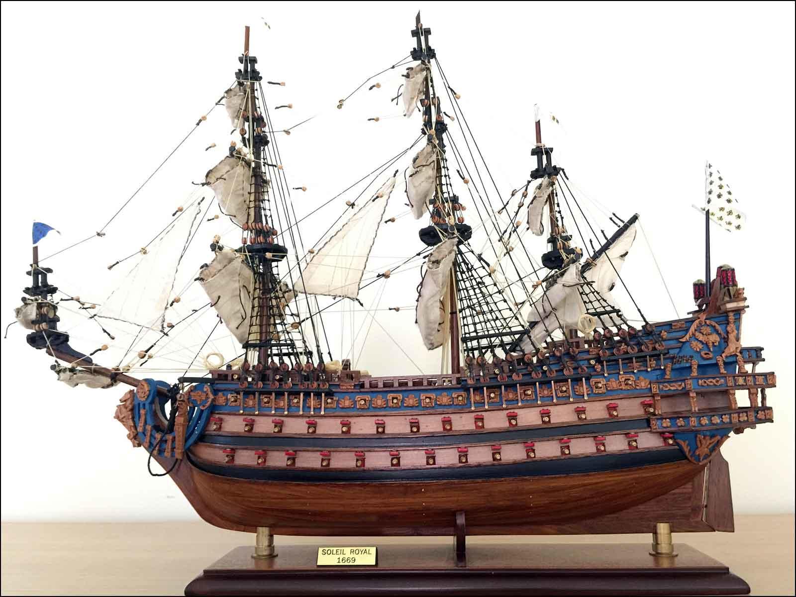 small scale Soleil Royal model ship
