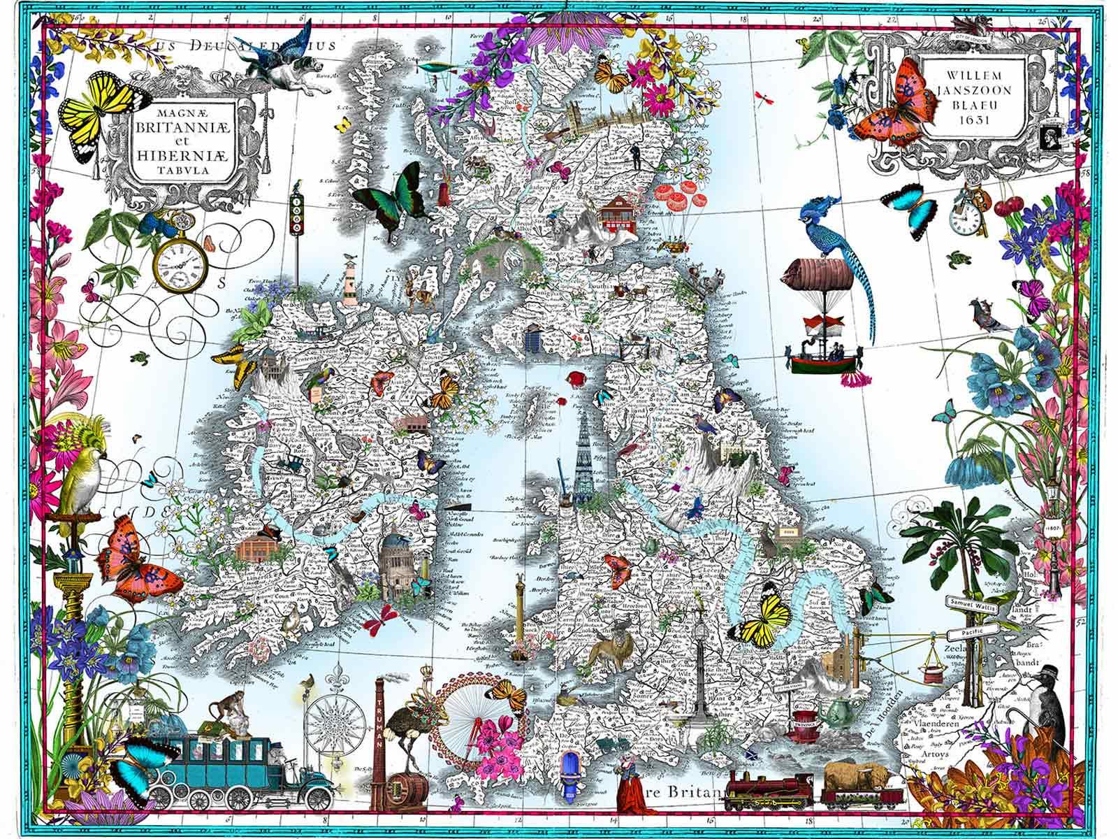 art print of the british isles