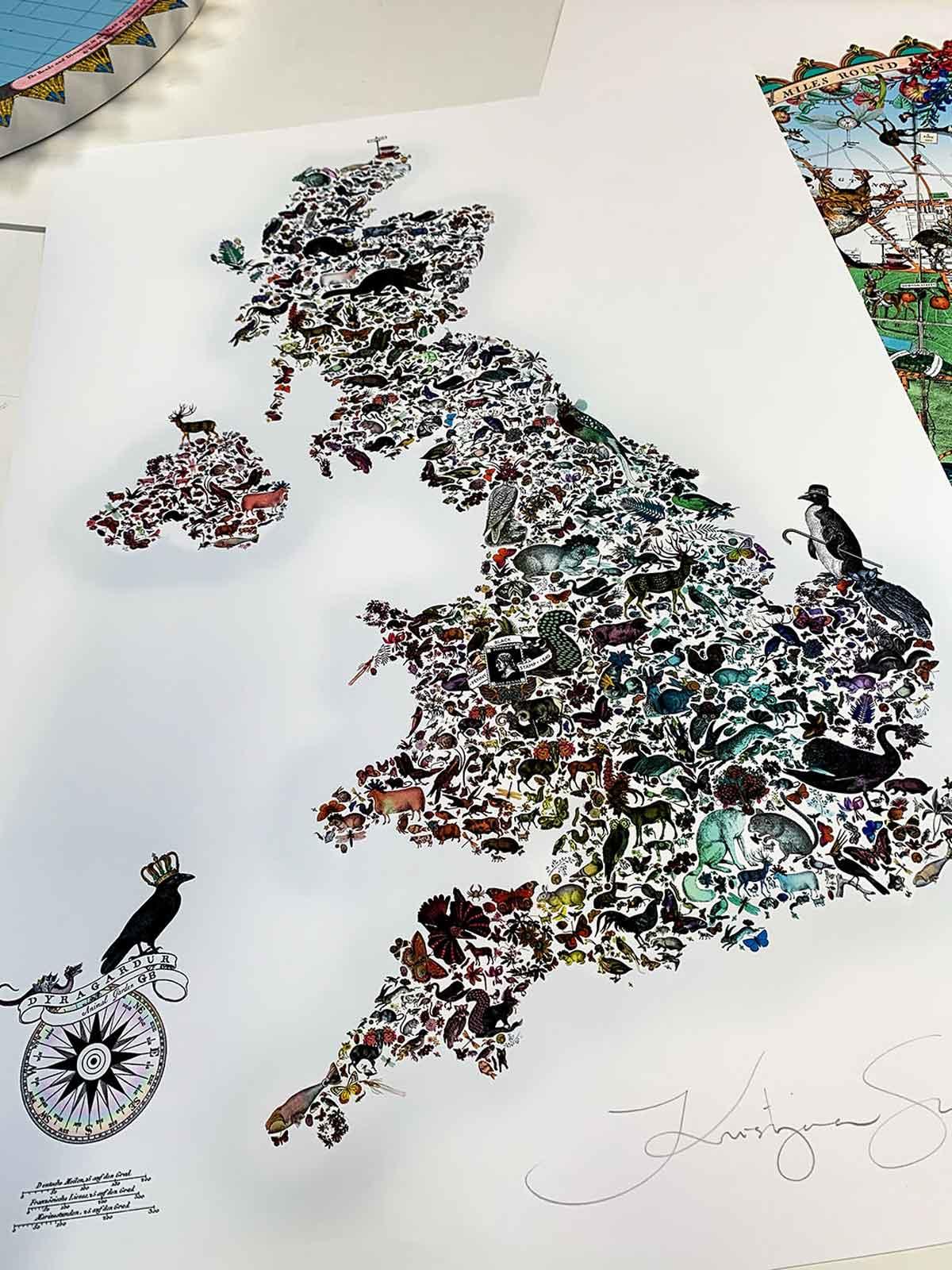 art print of Britain to hang on the wall