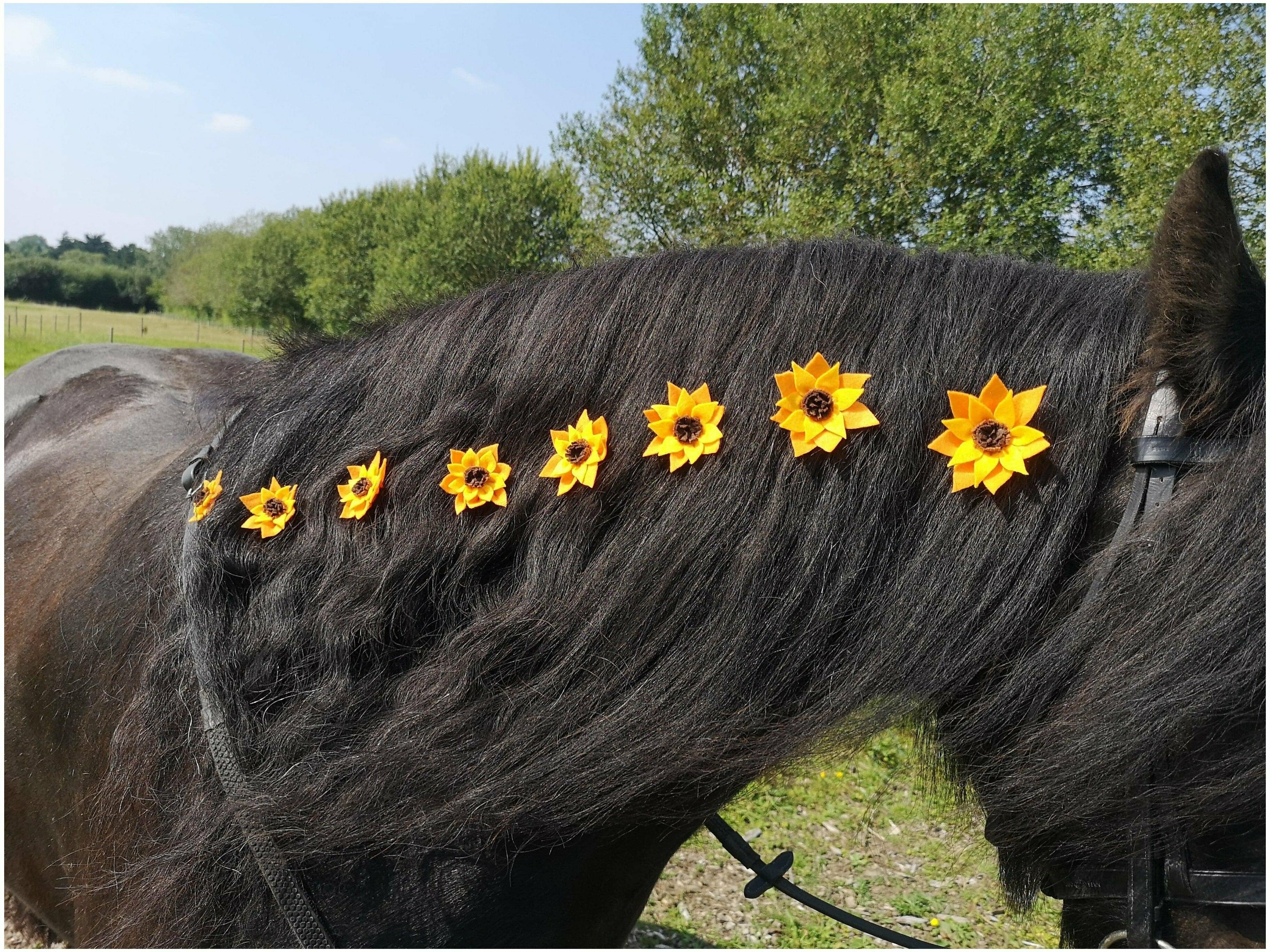 Daisy-Chain Equestrian Charm Sunflower Mane and Tail charm set