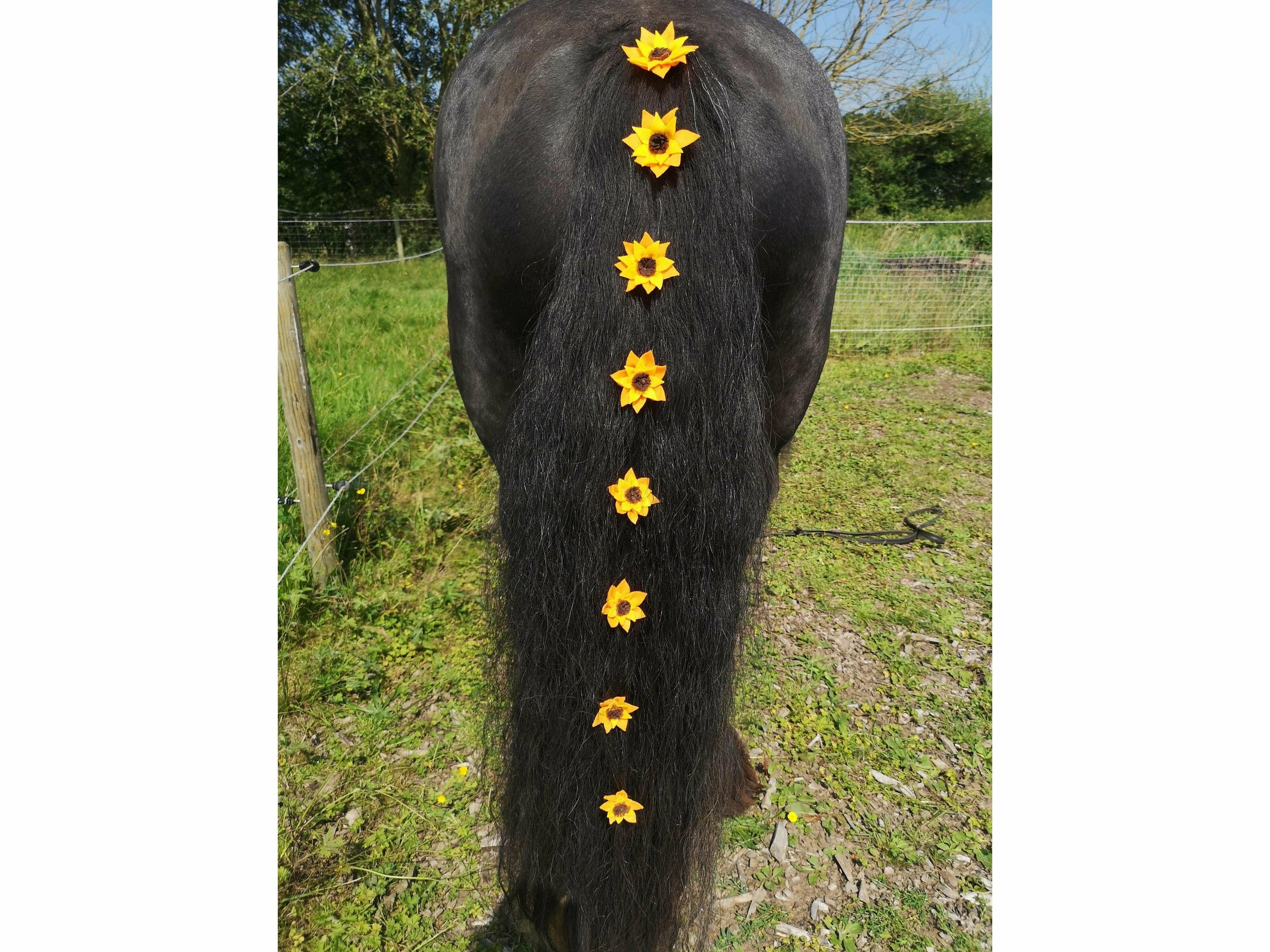 Daisy-Chain Equestrian Charm Sunflower Mane and Tail charm set