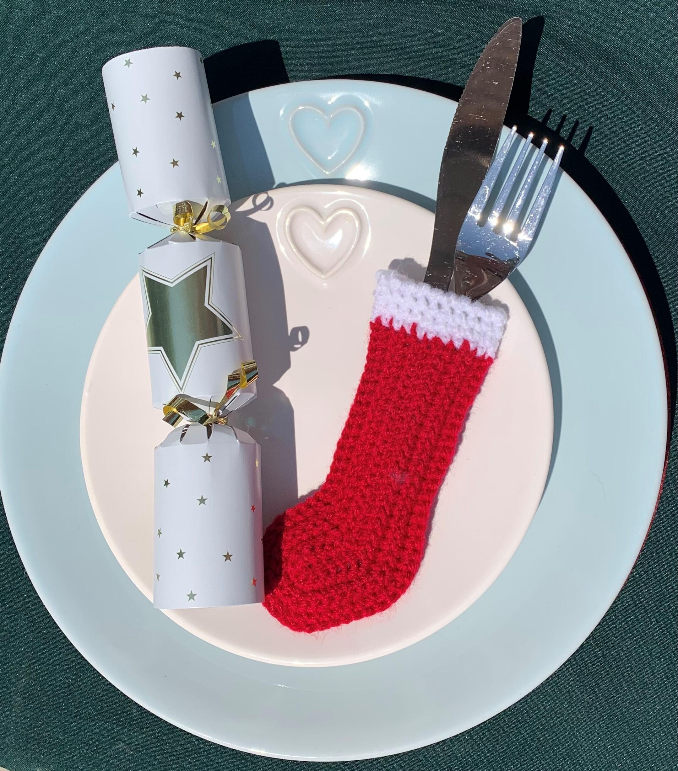 christmas stocking silverware holder