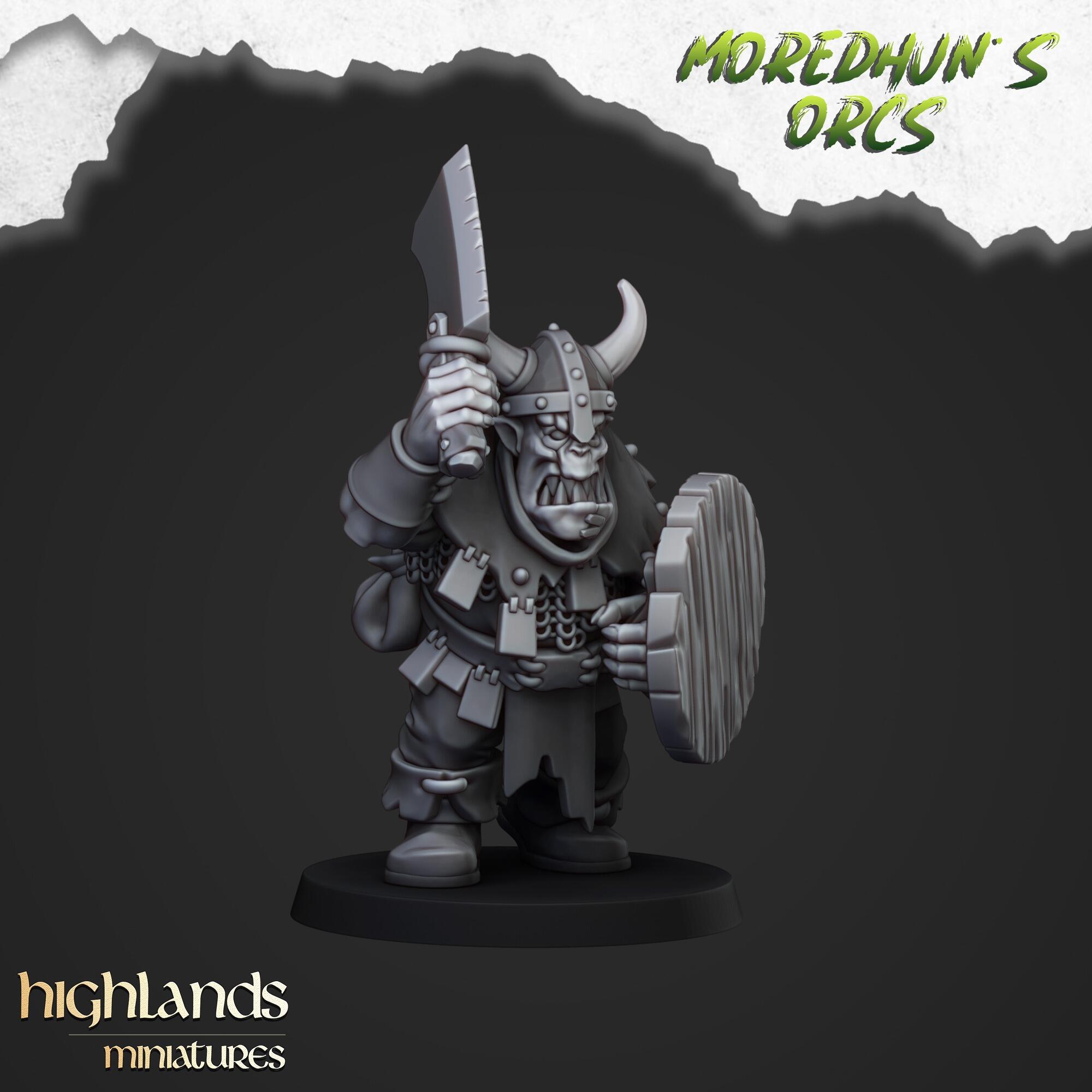 Orc with hand weapon and shield 3 (cleaver)