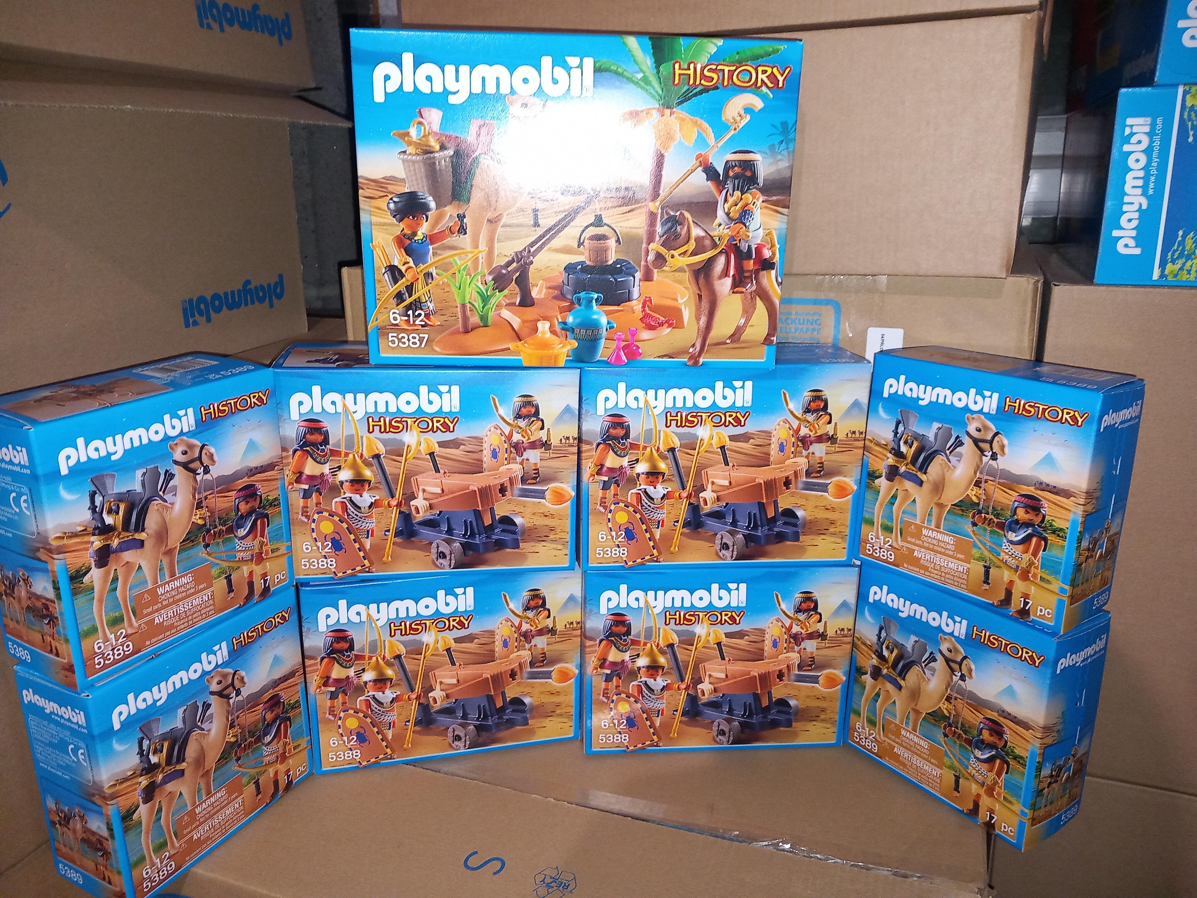Playmobil 5393 & 5391 History Roman Troop 6 Figures Plus Chariot Set
