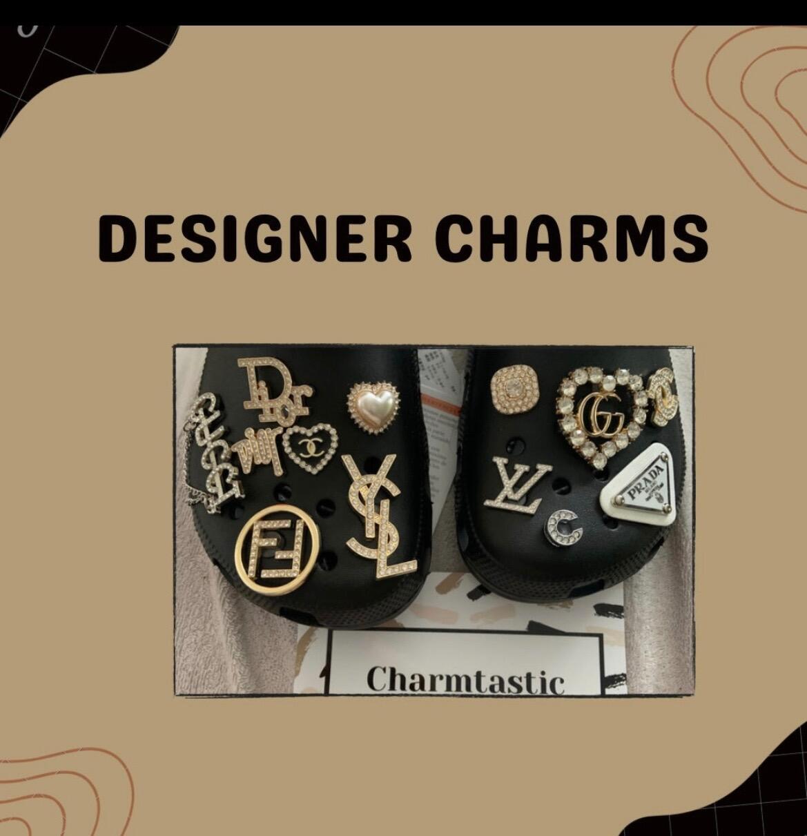 designer charms for crocs lv