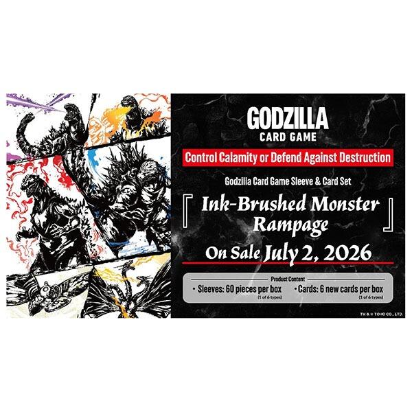 Godzilla Ink‑Brushed Monster Rampage Sleeve & Card Set Packs