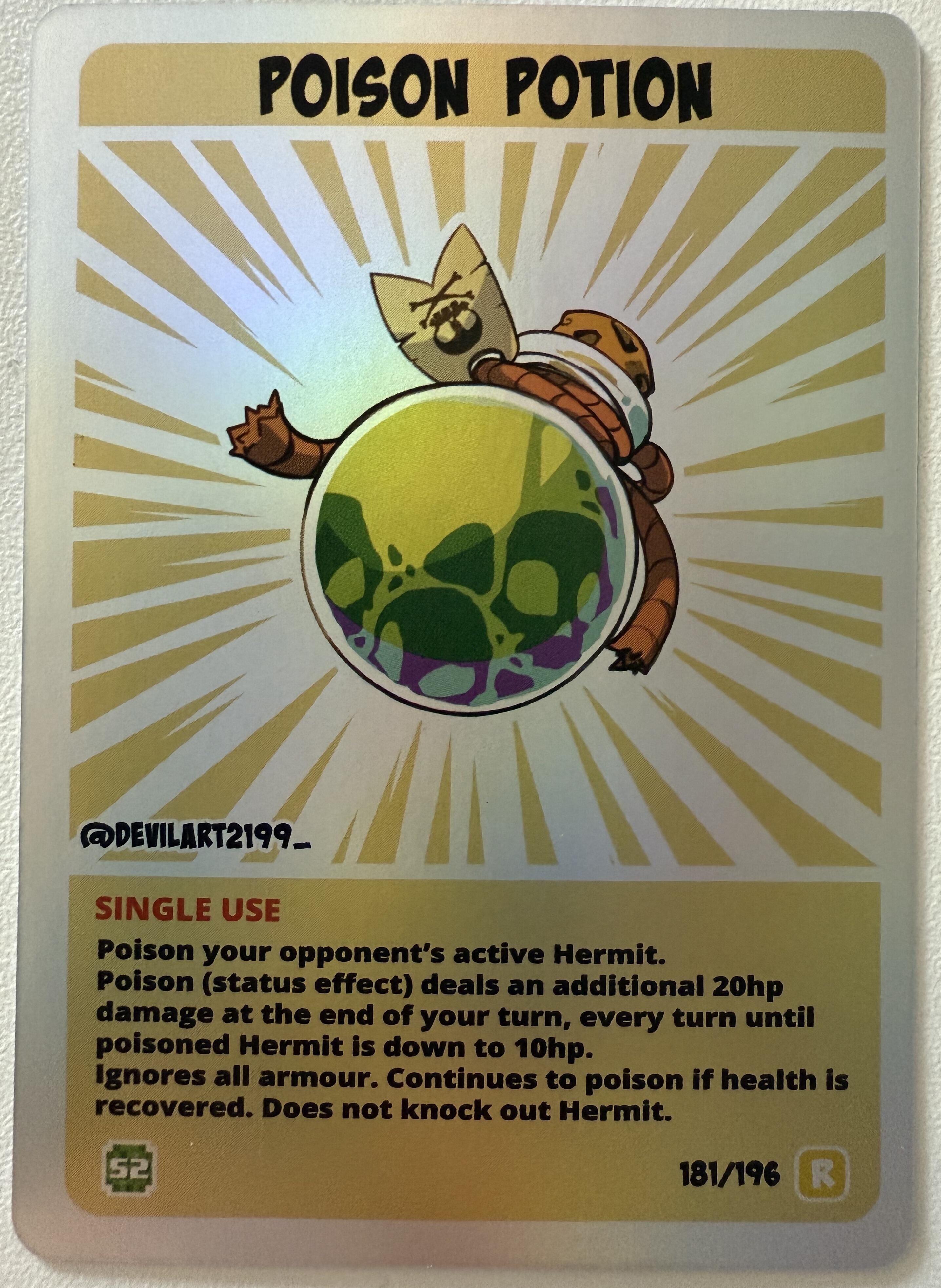 Hermitcraft TCG Series 2 - POISON POTION - Rare - 181 - HOLO Hermitcraft TCG Series 2 - POISON POTION - Rare - 181 - HOLO