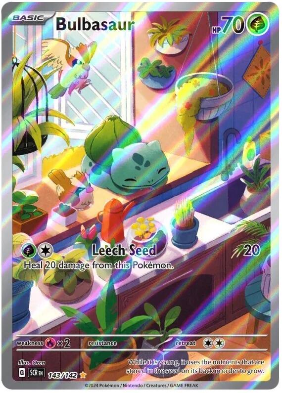 POKEMON - BULBASAUR 143/142 ILLUSTRATION RARE SCARLET & VIOLET STELLAR ...