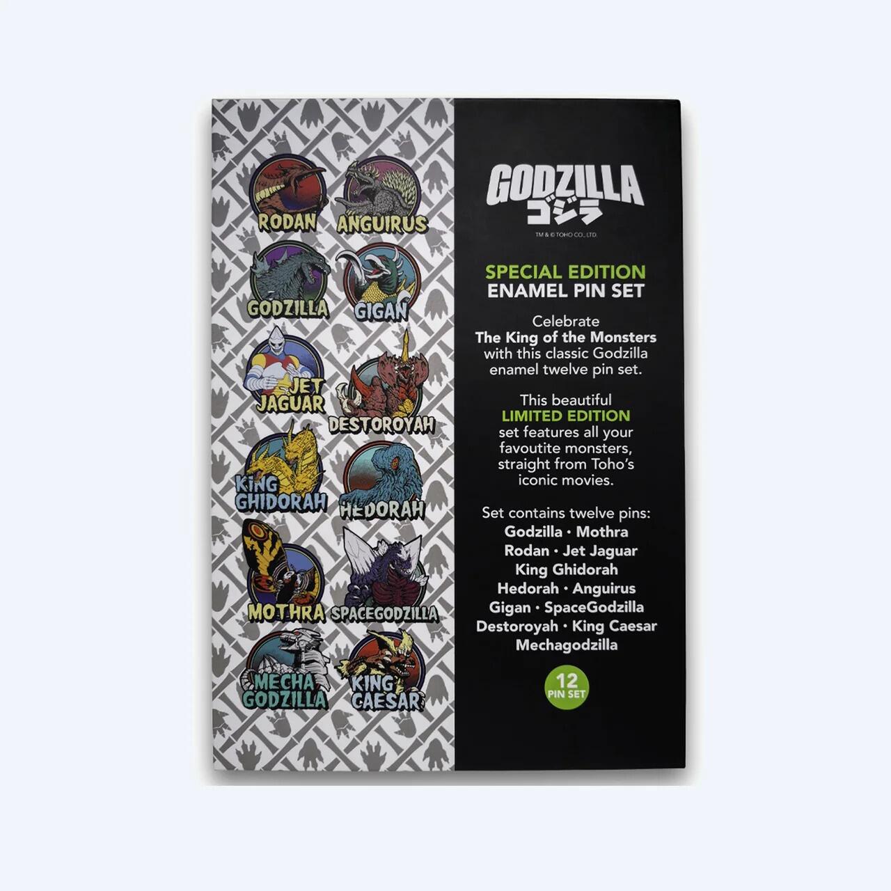 Godzilla Monsters Deluxe Enamel Pin Box Set – 12‑Pin Limited Edition ...