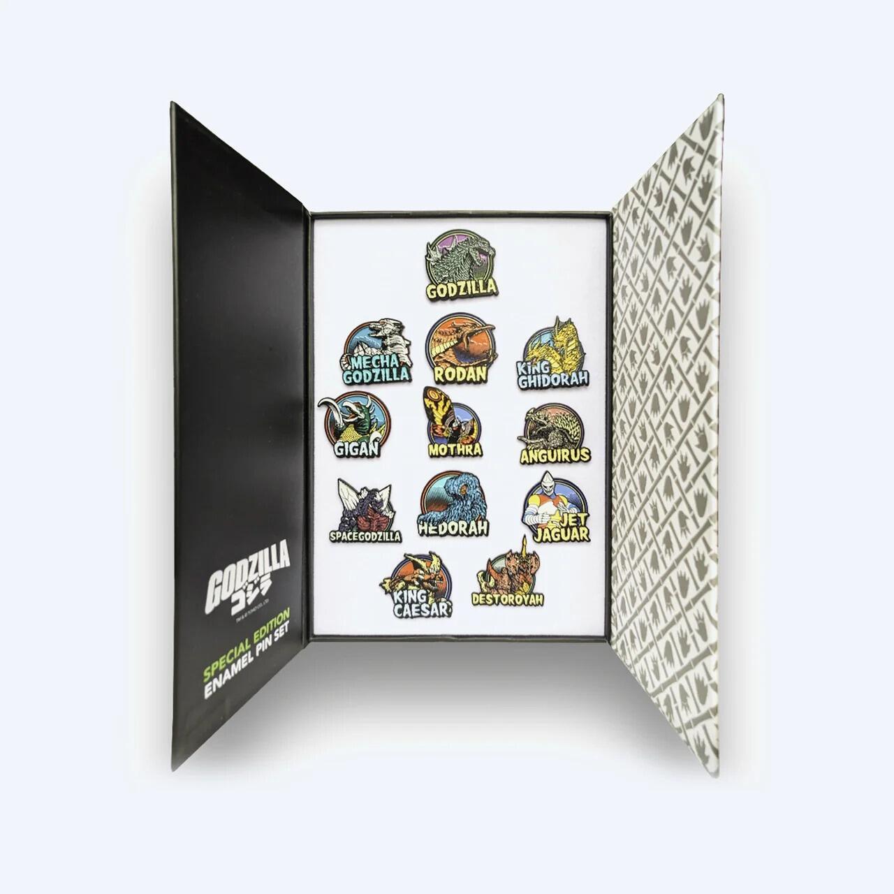 Godzilla Monsters Deluxe Enamel Pin Box Set – 12‑Pin Limited Edition ...