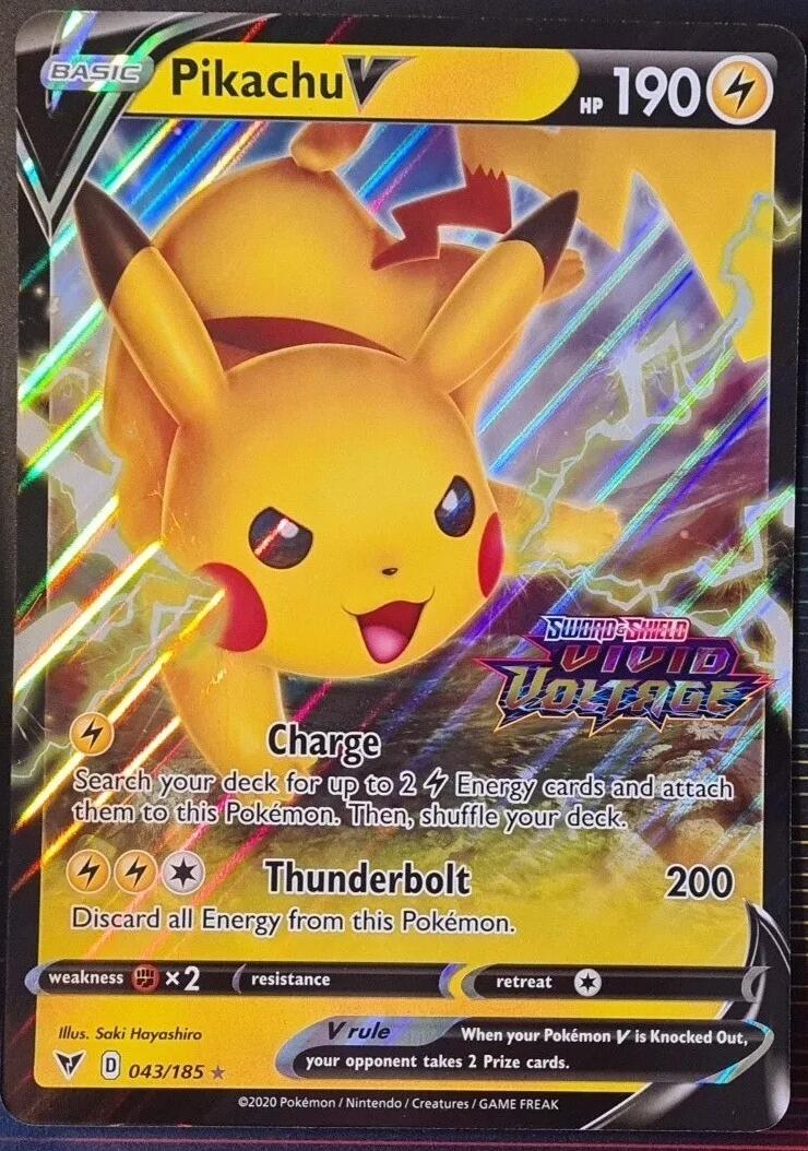 POKEMON TCG Pikachu V 043/185 Jumbo Promo Card SEALED POKEMON TCG Pikachu V 043/185 Jumbo Promo Card SEALED